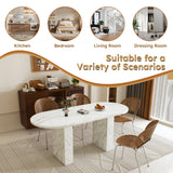 Engineered Wood Dining Table White 37"