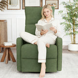 Velvet Recliner Swivel Power Dark Green