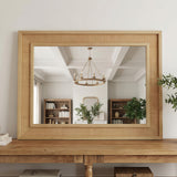 20"x30" Natural Wood Rattan Frame Rectangle Mirror