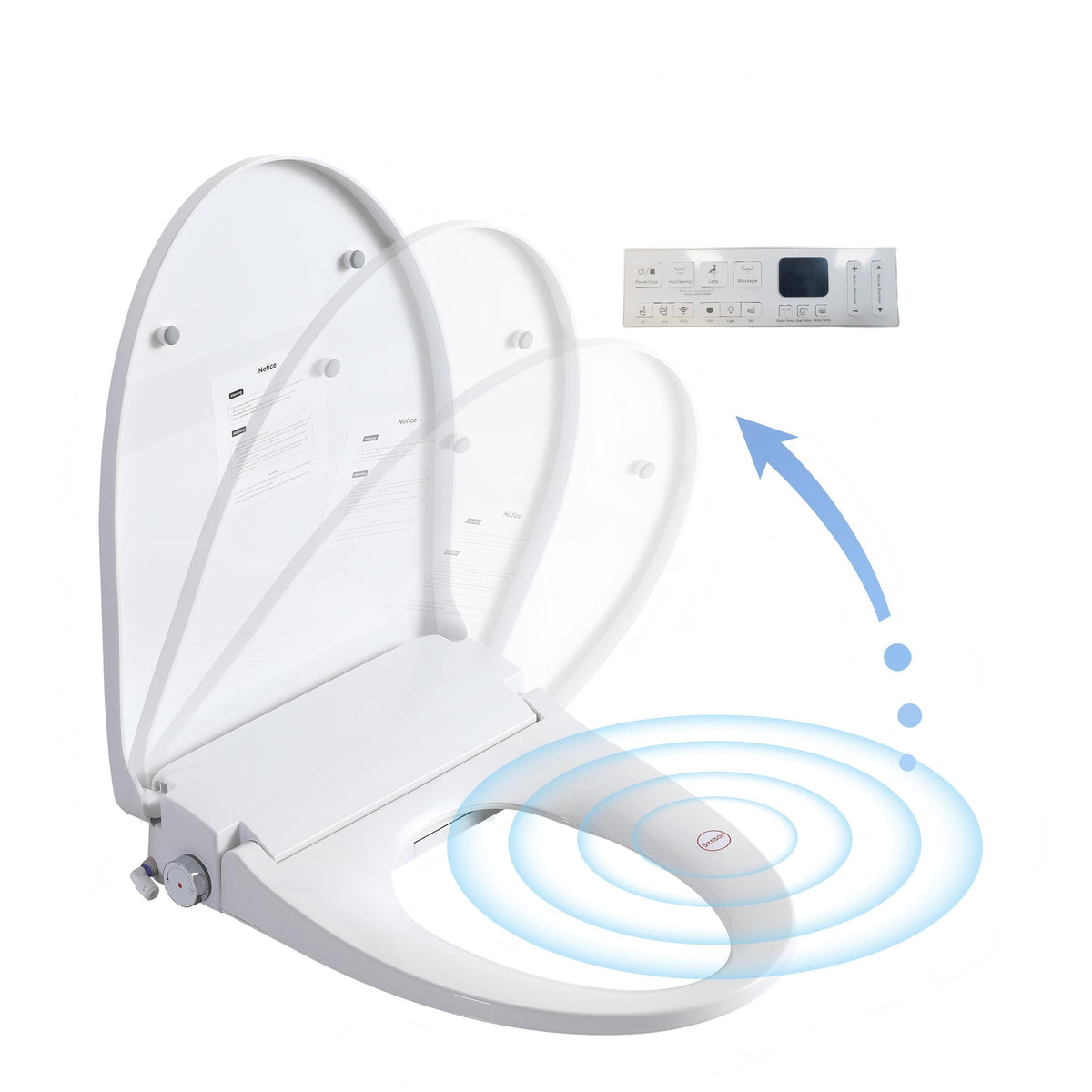 Smart Bidet Toilet Seat with Side Knob Adjustable Heated Seat