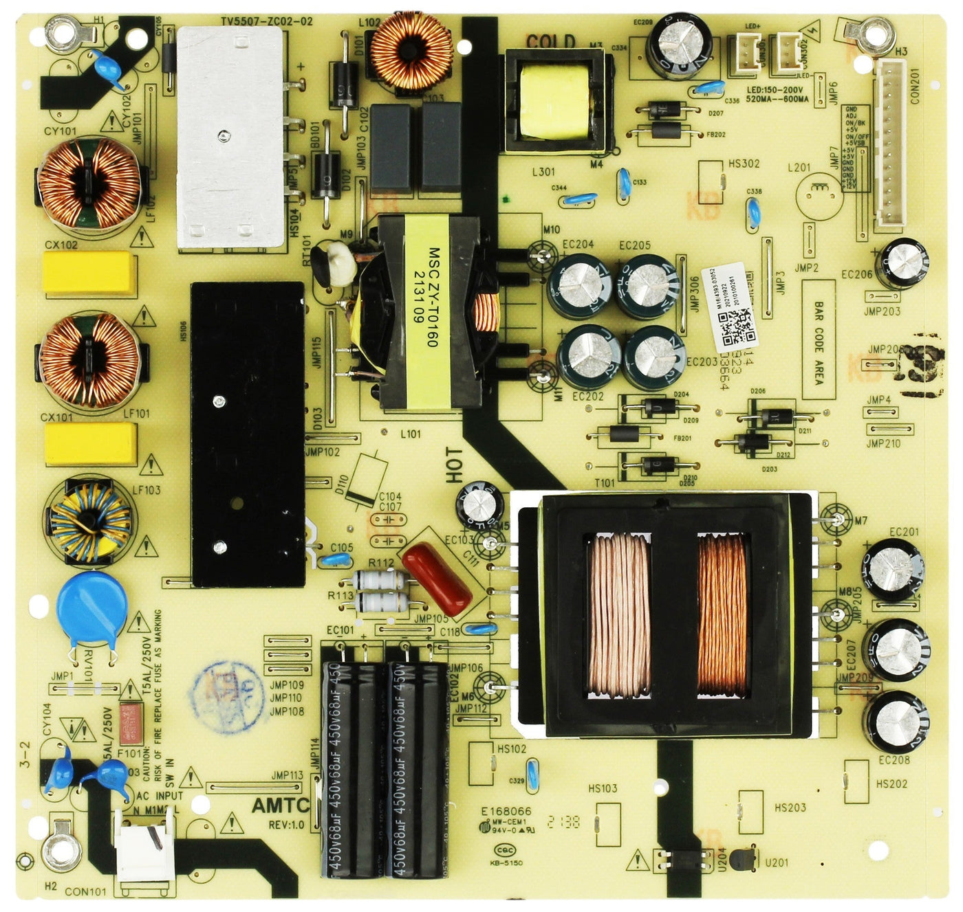Onn 514C5507M16 Power Supply LED Board
