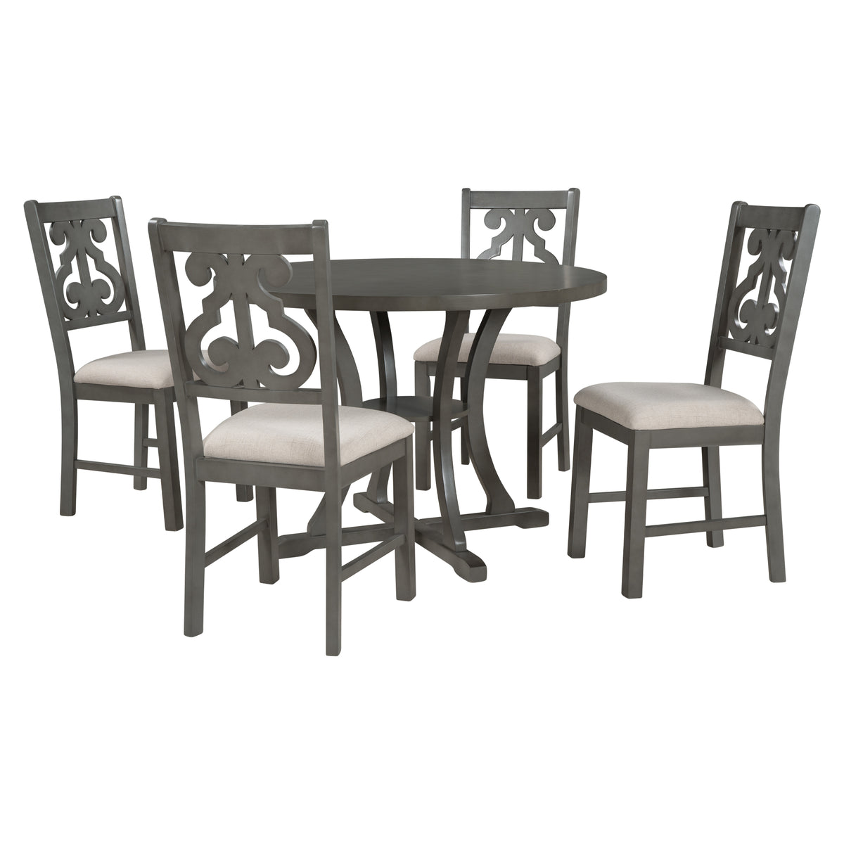 Engineered Wood Dining Set Gray