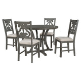 Engineered Wood Dining Set Gray