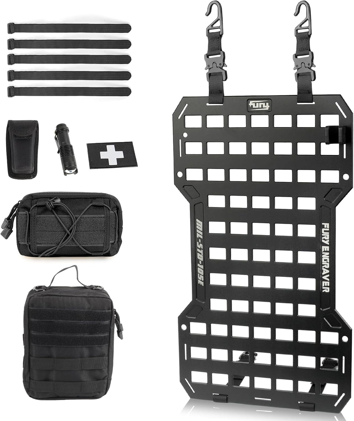 17515 Rigid Molle Panels For Vehicles Truck Mount Rack Panel Tactical Seat Back