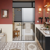 Frameless Shower Door 48x72 Inch, Aluminum Dual Sliding Doors