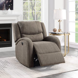 Power Reclining Chair Brown Chenille Upholstery Wood