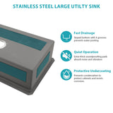 Undermount Kitchen Sink - 30"x19"x9" Stainless Steel 16 Gauge Deep Single Bowl