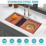 39-inch Built-in Kitchen Sink with Mixing Bowl Worktop