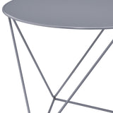 Accent Table - Metal - Gray - Round Top With Triangle Legs