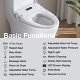 Smart Bidet Toilet Seat with Side Knob Adjustable Heated Seat