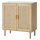 Rattan Storage Cabinet 31.5" with Magnetic Doors