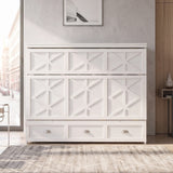 Full Engineered Wood Murphy Bed White
