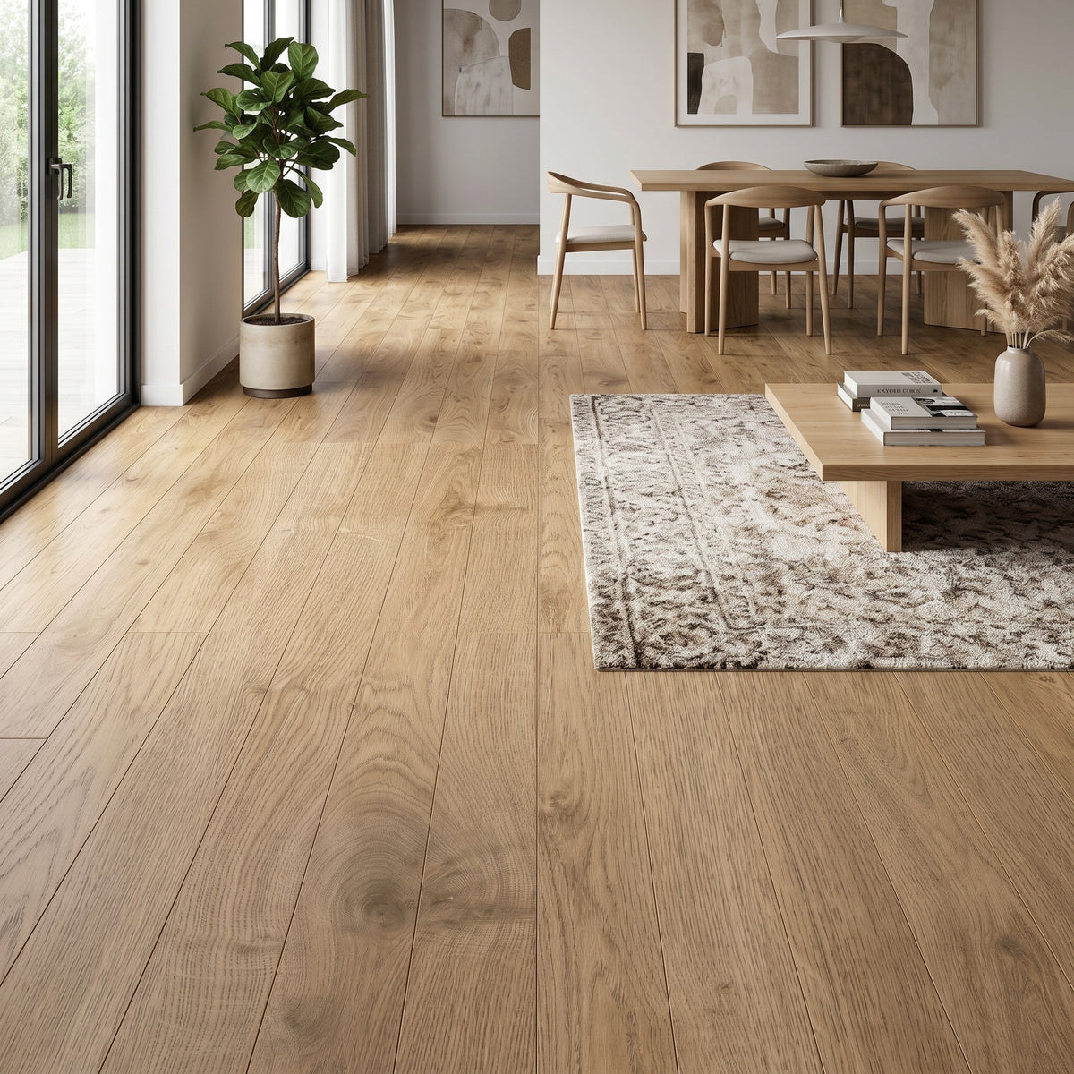 Peel and Stick Floor Tile, 36x6 inches, 60-Pack 90 Sq.Ft, Self Adhesive