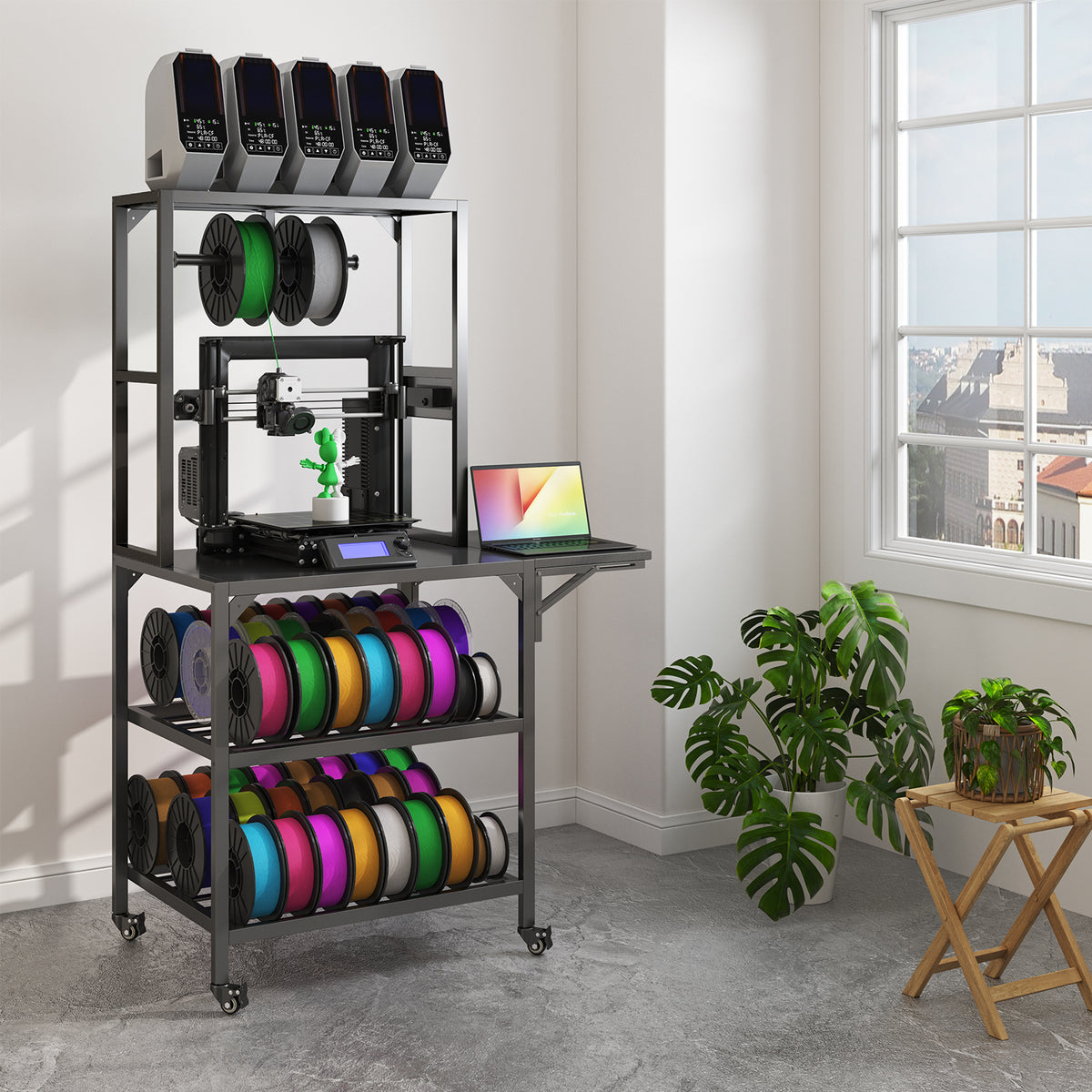 3D Printer Stand, Heavy Duty 3D Printer Table Stand with Filament Storage Rack