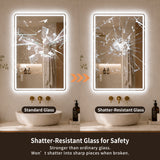 24" W x 32" H Rectangular Front-Lighted and Backlit LED Bathroom Mirror