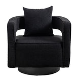 Boucle Accent Chair Swivel Black