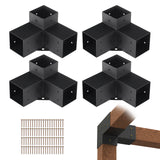 4x4 Heavy Duty 3-Way Corner Bracket Kit for Pergola Posts