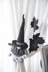 Set of 2, 6x4x20' Fabric Black Gnome with 'Boo' Banner, for Halloween Decor