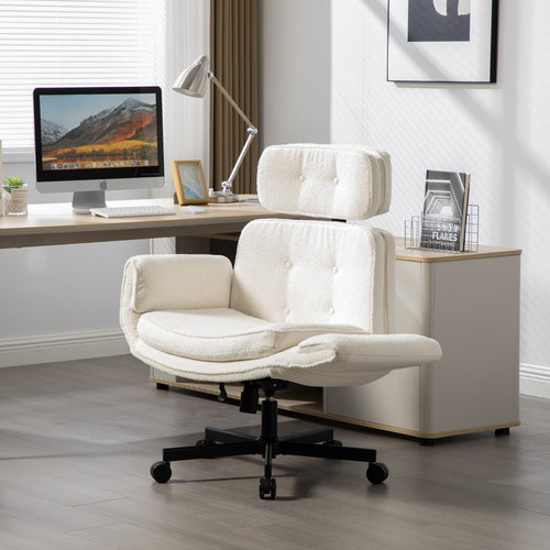 Criss Cross Chair with Adjustable Armrests and Wheels and Headrest, Lounge Va...