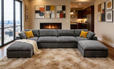 Sectional Sofa Modular Polyester 6 Seat 160