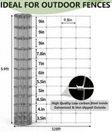 Farm Livestock Fence, 5.9*328FT Galvanised Iron Wire Farm Fence Cattle Fence