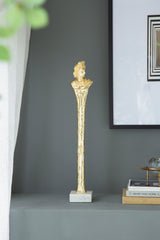 Gold Roman Statue Marble Base 5.5x5.5x28