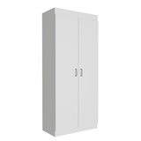 Pantry Cabinet - Double Door - Particle Board - White - 5 Shelves
