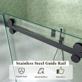 56-60"W x 60"H Frameless Sliding Tub Shower Door Enclosure