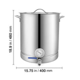 Stainless Steel Kettle, 16 GALLON Brewing Pot, Tri Ply Bottom for Beer