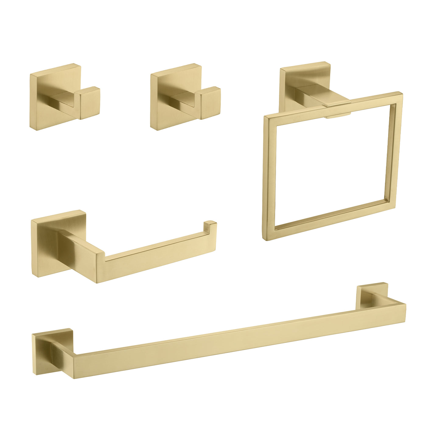 5-Piece SUS304 Brushed Bathroom Vanity Set with Towel Bar