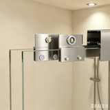 56-60in x 72in Aluminum Frame Double Sliding Shower Door, Brushed Nickel, 6mm