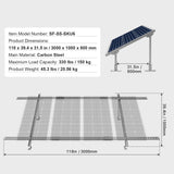 Solar Panel Mounting Brackets Adjustable 30-60 Degree 4 Panel Steel