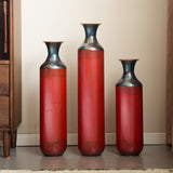 Modern White Metal Droplet Vase Set 3-Piece Home Decor