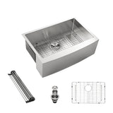 33" Brushed Nickel Apron Front Stainless Steel Kitchen Sink