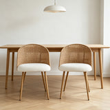 Metal Dining Chair Beige/Brown