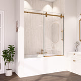 56-60"W x 60"H Frameless Sliding Tub Shower Door Enclosure
