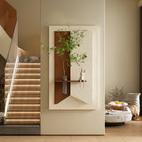 Adjustable 3-Color LED Sandstone Wall Decor with Simulated Green Plants
