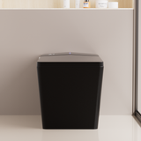 Black Square Smart Toilet with Built-in Tank for Bathroom, Remote Control