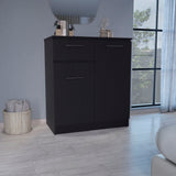 Idaho Black Dresser with 2-Door Cabinets and Drawer