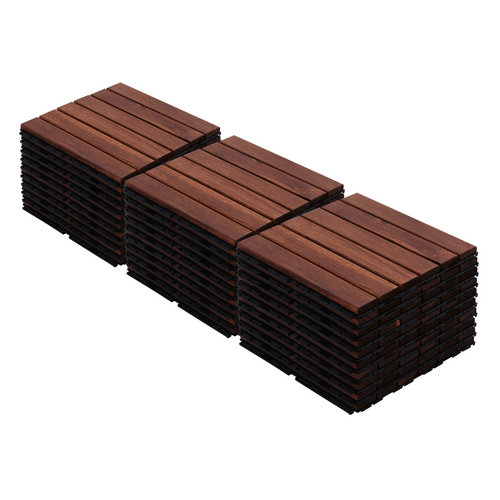 Acacia Hardwood Interlocking Deck Tiles 12" x 12" Patio