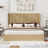 King Metal Platform Bed Natural