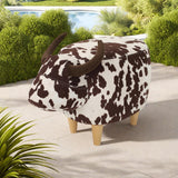 Fabric Ottoman Brown/White