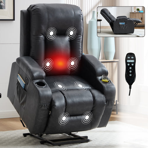 Power Lift Recliner Chair 350 LBS Massage Heating USB