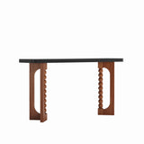 Solid Wood Console Table Black/Brown