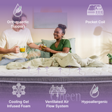 Twin Cooling Gel Hybrid Mattress 12" Grey White Foam Spring