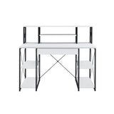 Writing Desk - Wood & Metal Sled Base - White - 47" Top with Drawer