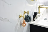 6 Pack Brushed Gold Bathroom Wall Hooks
