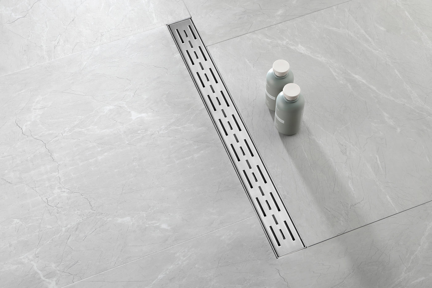 30" Linear Shower Drain 304 Stainless Steel Brick Pattern Grate