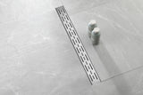 30" Linear Shower Drain 304 Stainless Steel Brick Pattern Grate