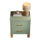Solid Wood Nightstand Sage Green
